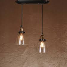 Simple Industrial Style 2 Light Hanging Led Multi Light Glass Pendant Light Beautifulhalo Com