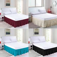 Elastic Bed Skirts Queen Size Pleated