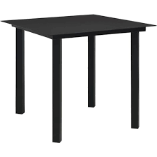 Garden Dining Table Black 80x80x74 Cm