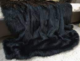 black bear faux fur throw faux fur
