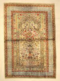antique silk turkish kayseri rug santa