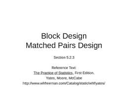 Ap Statistics 05 2 3 Block Design And Matched Pairs Design