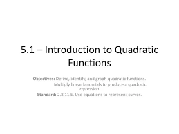 Introduction To Quadratic Functions