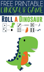 free printable roll the dinosaur game