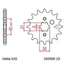 Steel Front Sprocket With Pitch 520 And 13 Teeth Jtf569 13