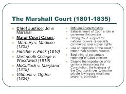 Supreme Court Major Cases The Marshall Court Chief