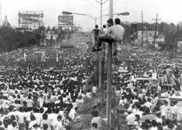 The people power revolution (also known as the edsa revolution and the philippine revolution of 1986) was a series of popular demonstrations in the philippines that began in 1983 and culminated in 1986 with the overthrow of president marcos. People Power Revolution Wikipedia