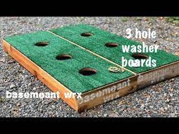 Points are scored based on how close to the cup or hole the washers are thrown. How To Make 3 Hole Washer Boards Youtube