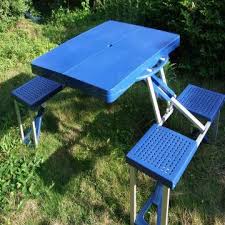 Folds up into a shoulder carrying chair with storage sack. Abs Plastic Folding Picnic Table And Chair Global Sources