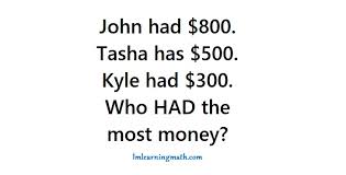 Let someone else guess riddles about. John Had 800 Tasha Has 500 Kyle Had 300 Who Had The Most Money What The Most Trusted Place For Answering Life S Questions