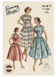 1950s Rockabilly Style Dress Pdf Print