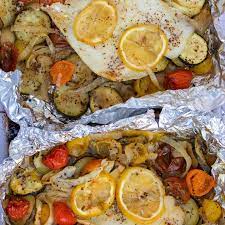 foil baked fish with veggies wine a
