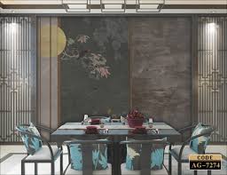 nnew chinese style wallpaper living