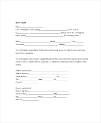 Vehicle Bill Of Sale Template 14 Free Word Pdf Document