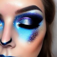 starry night sky themed makeup for a