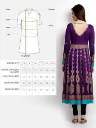 Women Purple Gold Printed Anarkali Kurta Size By