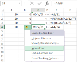 remove errors in excel cells with formulas