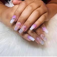 artificial nails pink white fill ins