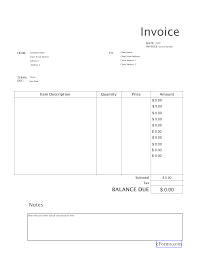 Free Blank Invoice Templates Pdf Eforms Free Fillable