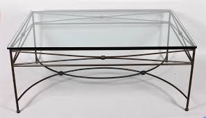 Modern Cast Aluminum And Glass Coffee Table