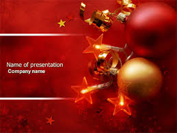 Red Christmas Theme Powerpoint Template Backgrounds 04186