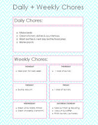 Daily And Weekly Chores For Working Moms Chore Schedule