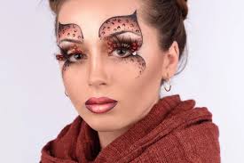 cheetah halloween makeup stock photos