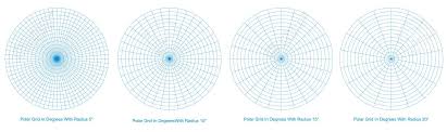 Blank Blue Polar Grid In Degrees Vector Protractor Pie Chart