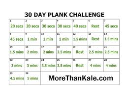 Plank Challenge Printable Calendar 30 Day Plank Challenge