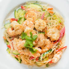 The shrimp are cooked quickly so they stay tender and juicy.; Thai Shrimp Salad With Rice Noodles The Lemon Bowl