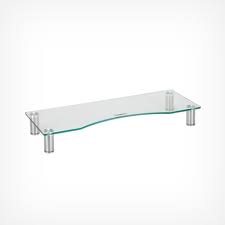 Large Curved Clear Glass Monitor Stand