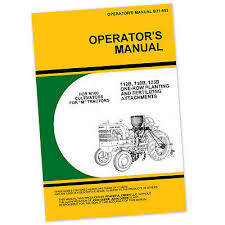 Operators Manual For John Deere 112b 118b 123b One Row