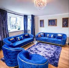 wooden twist royal blue modern luxury