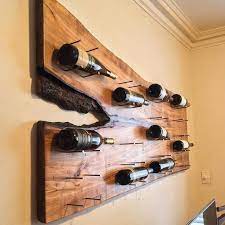 Custom Live Edge Wall Hanging Wine Rack