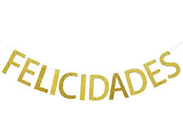 Amazon Com Felicidades Gold Glitter Banner Congratulations Banner