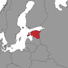 estonia on world map vector