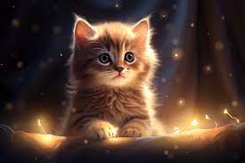 cute kitten at night free stock photo
