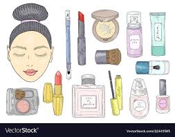 eyes closed and with makeup vector image