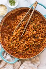 one pot spaghetti and meat sauce made