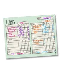 Jennakate Mint Sketch Large Magnetic Two Child Chore Chart