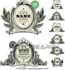Dollar sign clipart, dollar sign icon clip art, money clipart, dollar clipart, cash clipart cute digital graphic design small commercial use. Vector Money Logo And Dollar Frame Set Clipart K18772925 Fotosearch