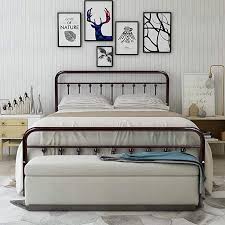 queen size metal bed frame bedroom