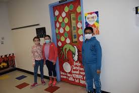 clroom doors decorated by students