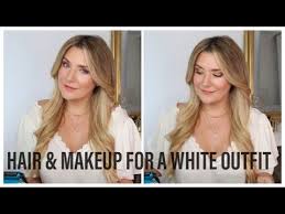 hair makeup for a white outfit