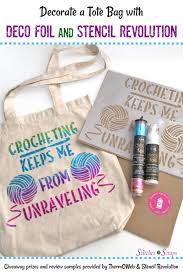 decorating a tote bag with deco foil