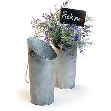 French Tall Bucket Galvanized Wall Pocket