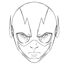 Draw the edge of the flash's mask by drawing an angled line across his face. Kahlil Dawes The Flash Cw