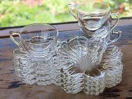 Flower Shaped Clear Glass Snack Sets