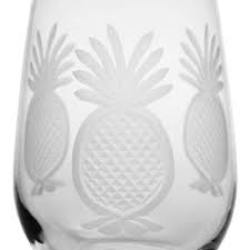 Rolf Glass Pineapple 12 Oz Clear White