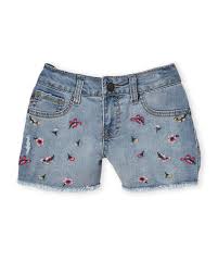 Girls 7 16 Floral Embroidered Denim Shorts C21